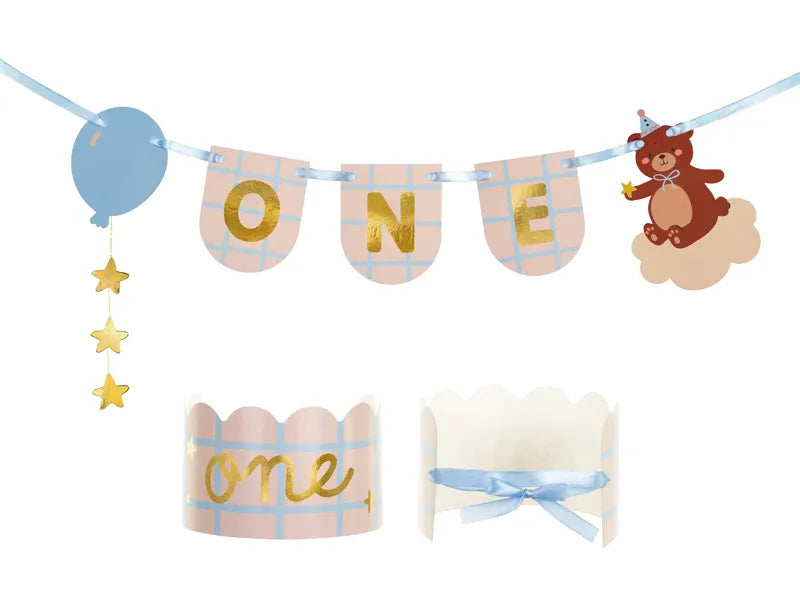 Chair banner and crown Teddy Bear, 50x20.5 cm, mix