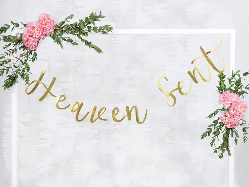 Banner Heaven Sent, gold, 14.5x85cm