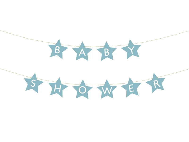 Banner Baby shower, 290x16.5 cm, light blue