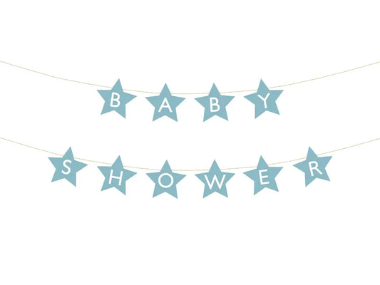 Banner Baby shower, 290x16.5 cm, light blue