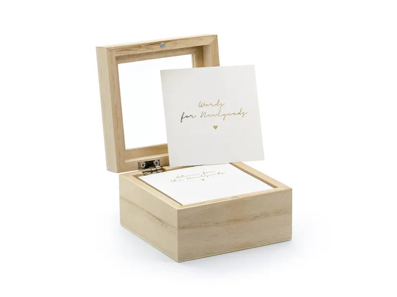 Guest book - wedding advice box, 9.5x9.5x6cm, English language version