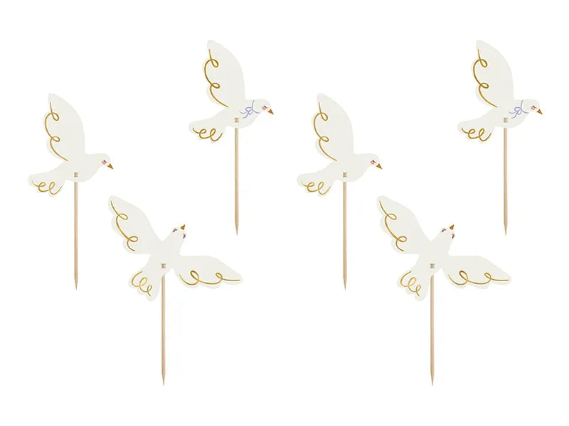 Cupcake toppers - Dove, 14.5 cm, mix