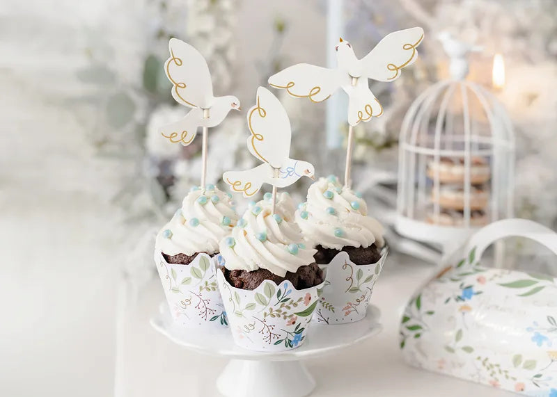 Cupcake toppers - Dove, 14.5 cm, mix