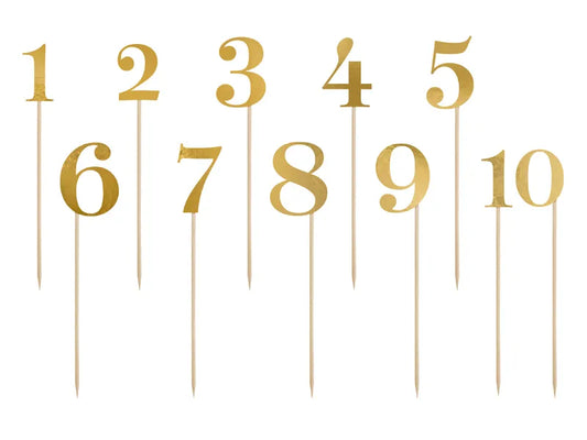 Table numbers, gold, 25.5-26.5cm