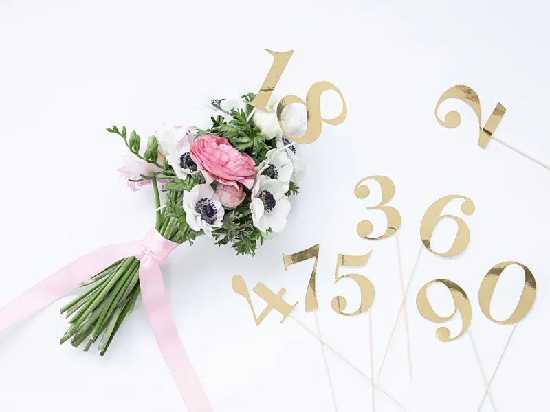 Table numbers, gold, 25.5-26.5cm