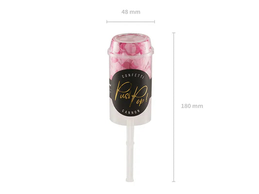 Confettis push pop, mélange rose