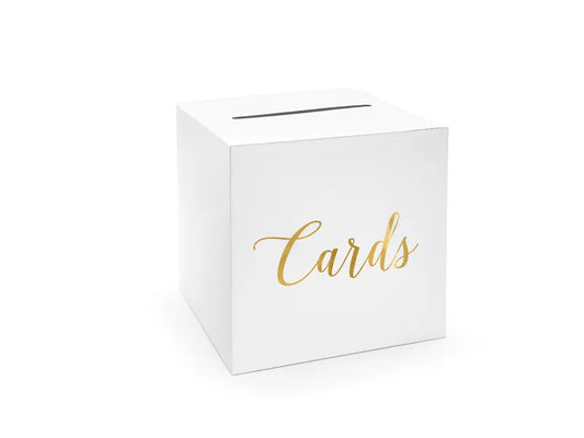 Wedding card box - Cards, gold, 24x24x24cm