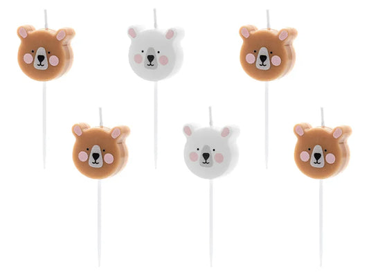 Birthday candles Bear, mix, 3cm