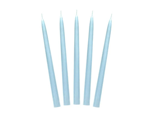 Taper candle, matt, sky-blue, 24cm