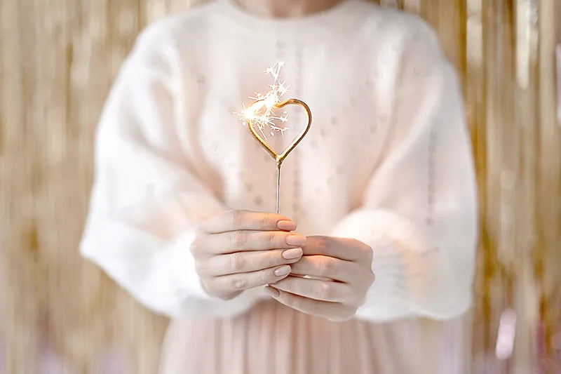 Sparklers Heart, gold, 16.5cm