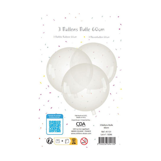 BUBBLE ballon 55-60 cm X 3