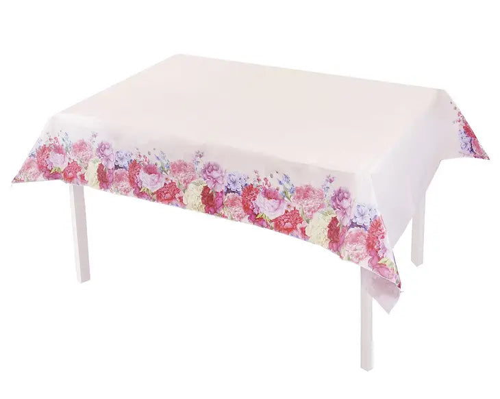 Pink Floral Paper Table Cover