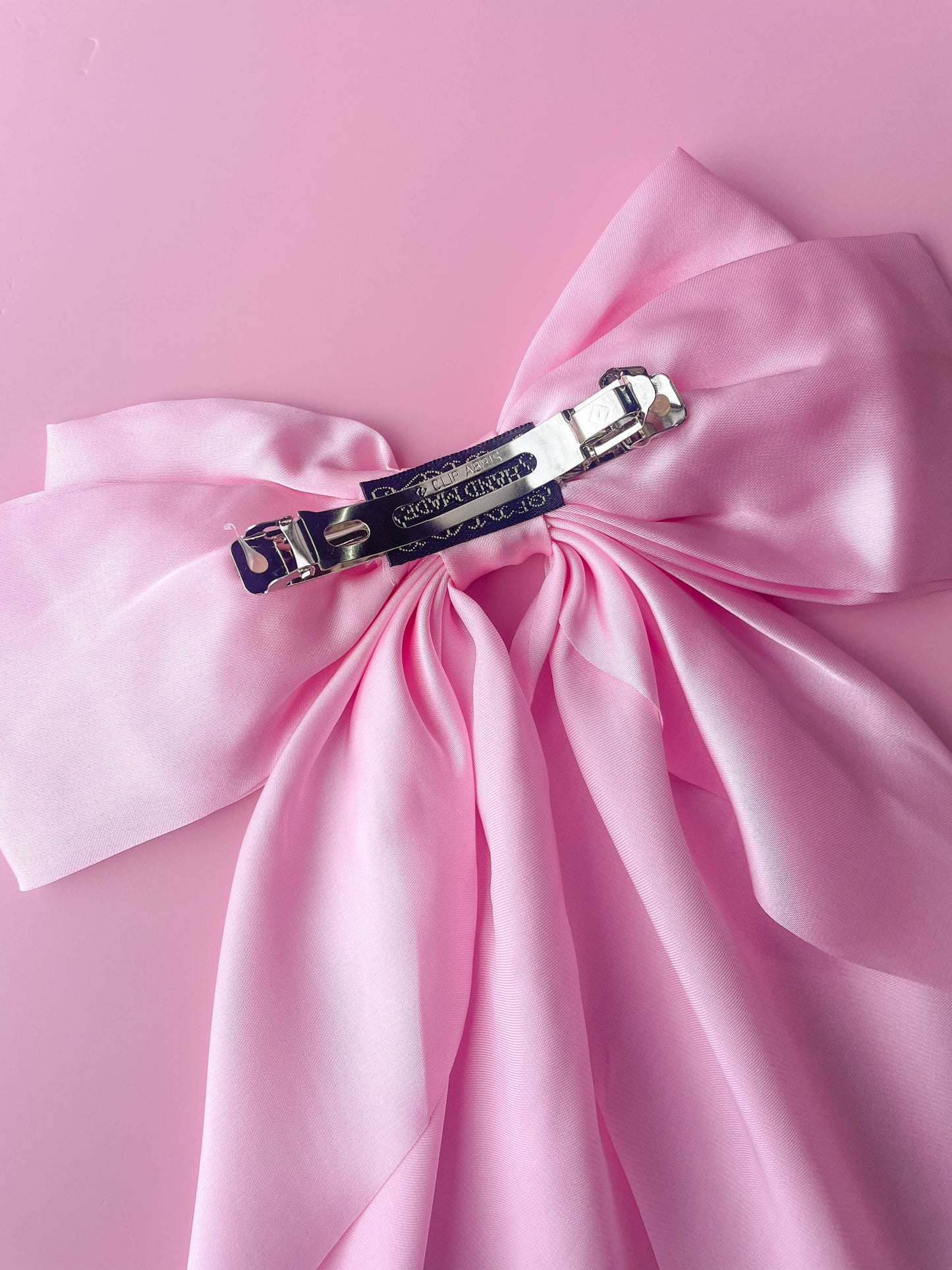 Rock Paper Scissors - Silky Oversized Ribbon Hair Bow Barrette: Dusty Rose