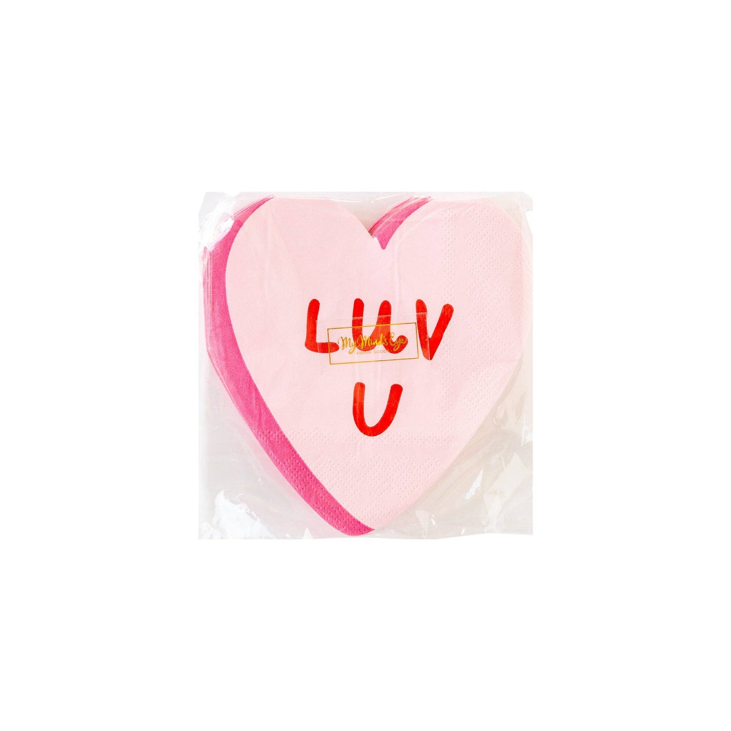 My Mind’s Eye - VAL1037 -  Luv U Heart Shaped Paper Napkin