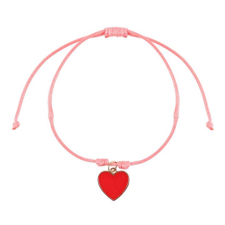 Pair of Besties Enamel Heart Charm Friendship Bracelets