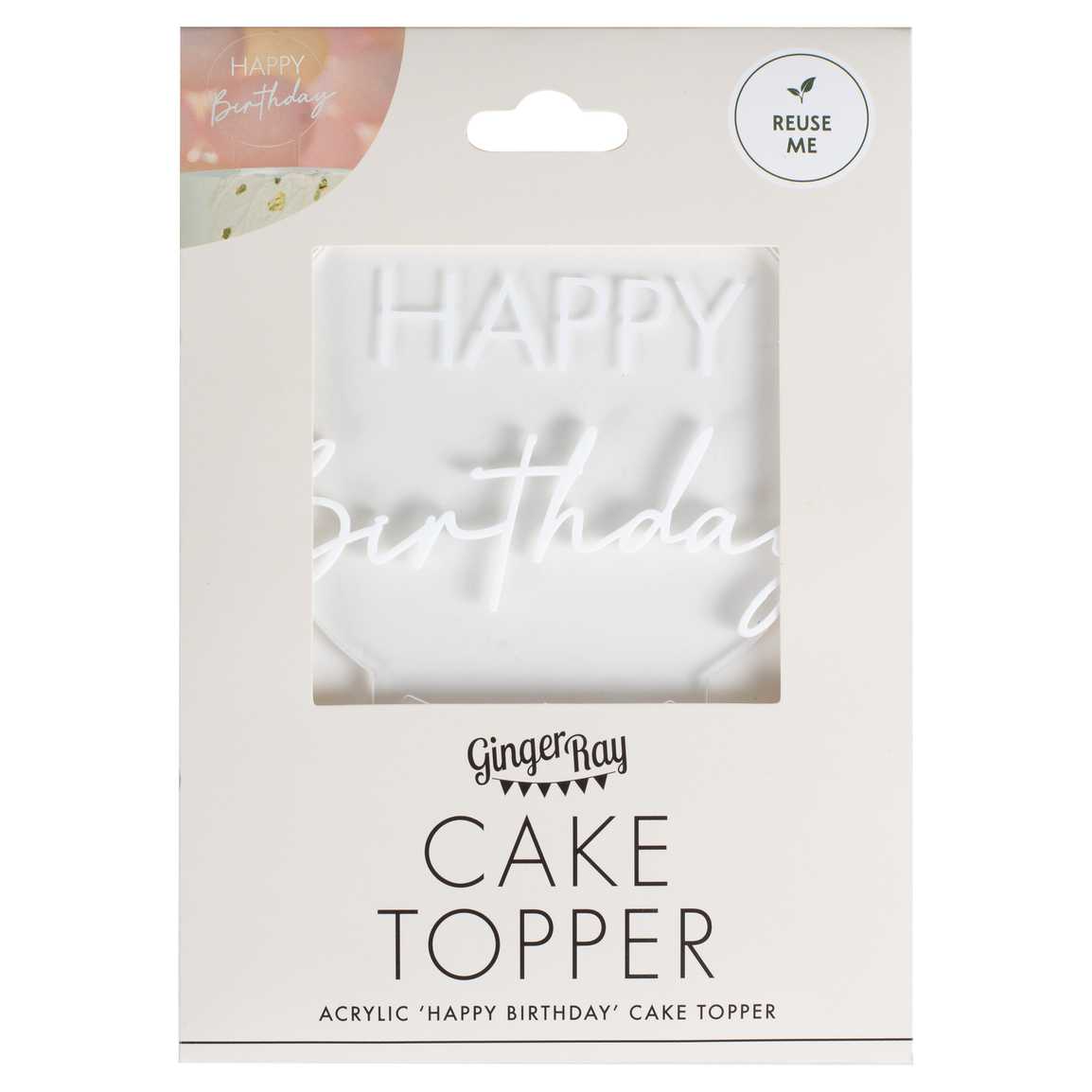 Acrylic Happy Birthday Cake Topper