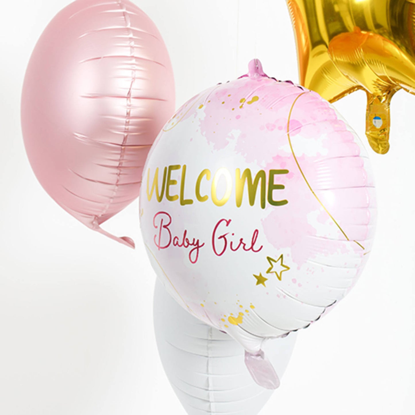 Foil Balloon Welcome Baby Girl Pink - 45 cm