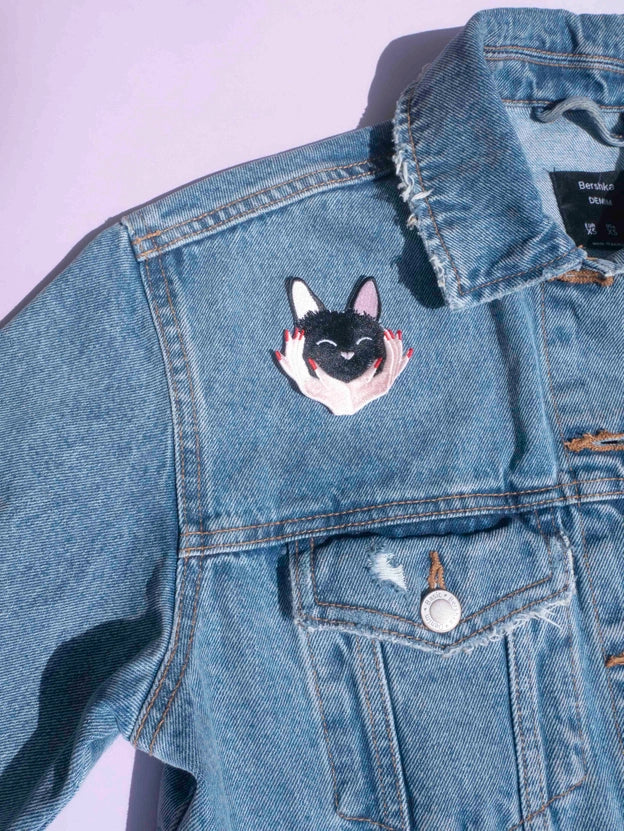 Cat Hug Iron-On Patch