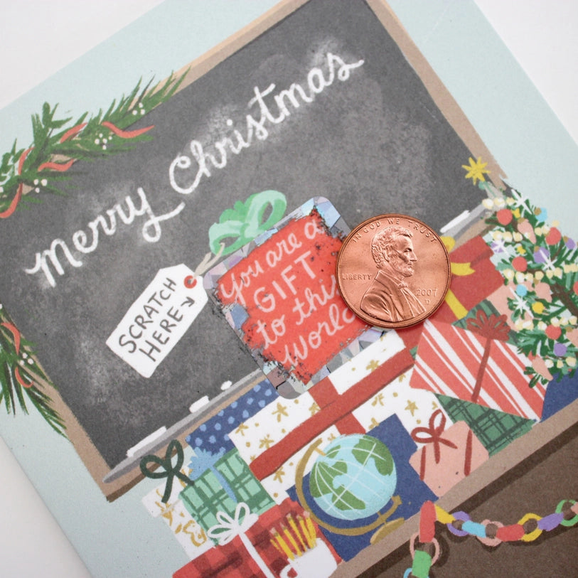 Scratch-Off Teacher Christmas Card - Holiday Card