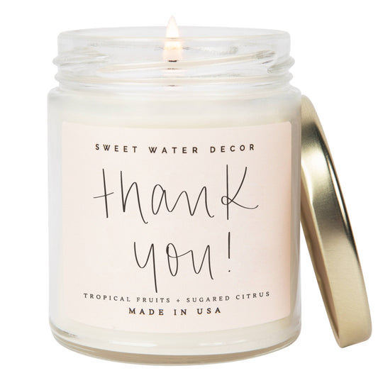 Sweet Water Decor - Thank You! 9 oz Soy Candle - Home Decor & Gifts