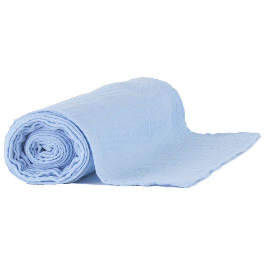 PASTEL BLUE COTTON GAUZE TABLE RUNNER 300X30CM