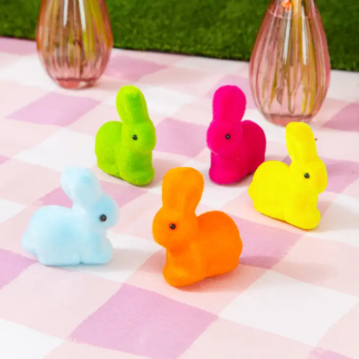 Rainbow Easter Bunny Rabbit Decorations - 5 Pack