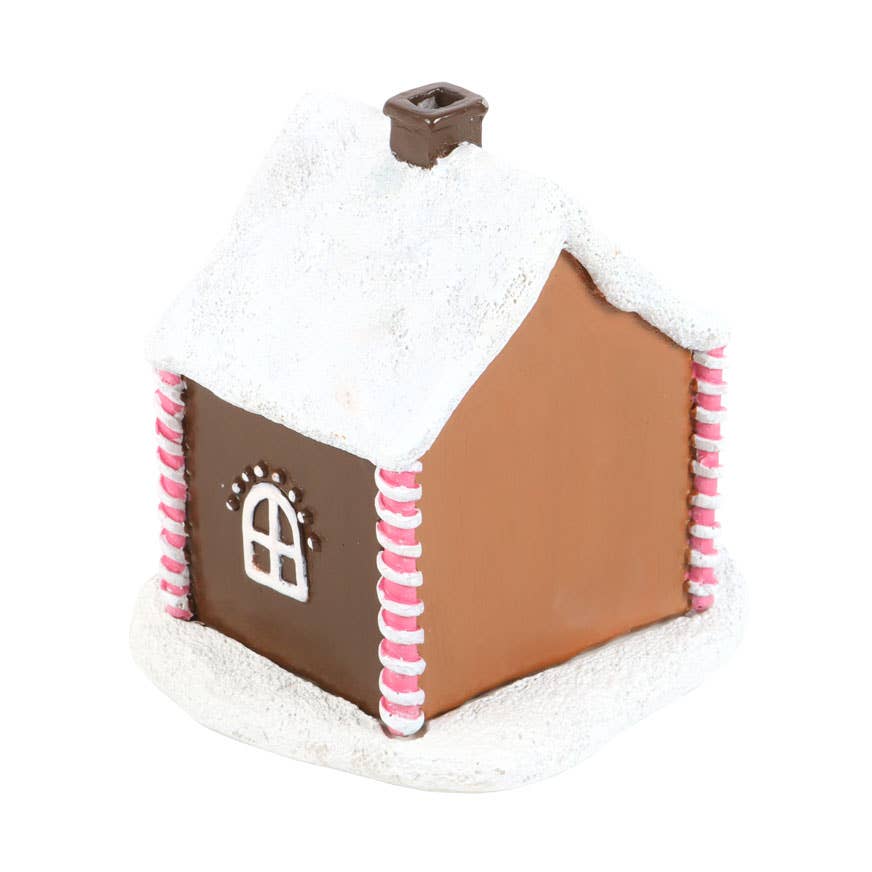 Pink Gingerbread House Christmas Incense Cone Burner