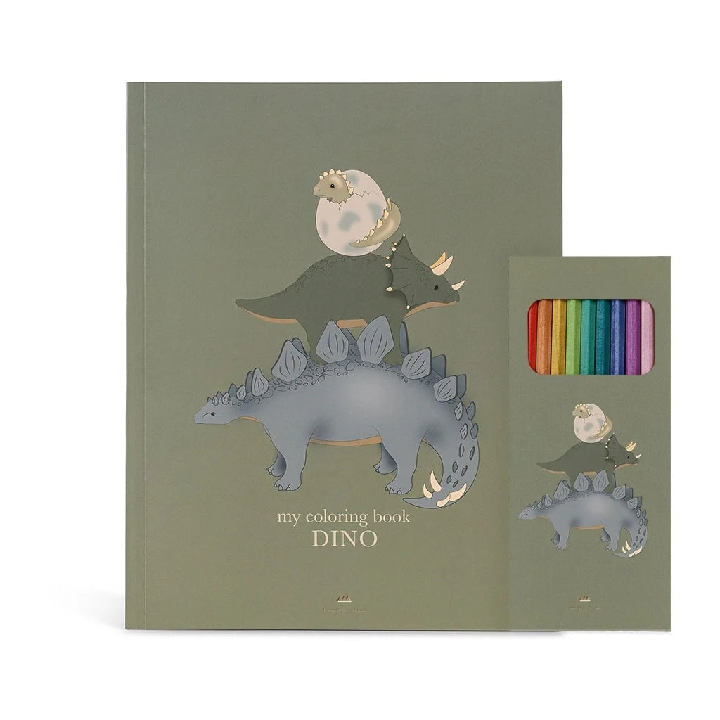 (KS101936) Coloring Book with Colored Pencils Dino