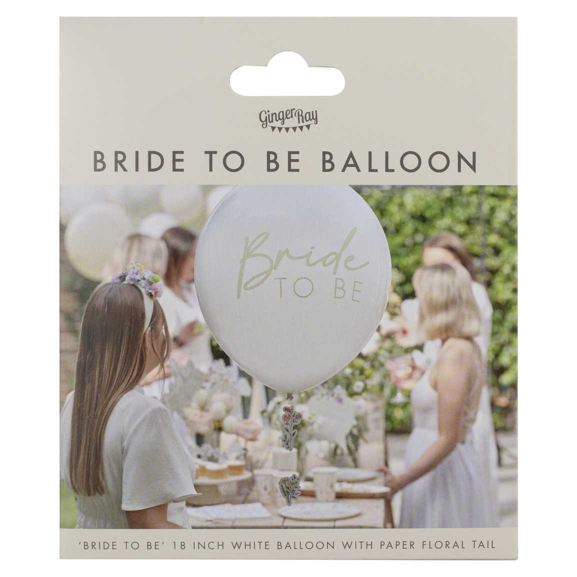 Bride To Be Hen Party Balloon with Floral Tail