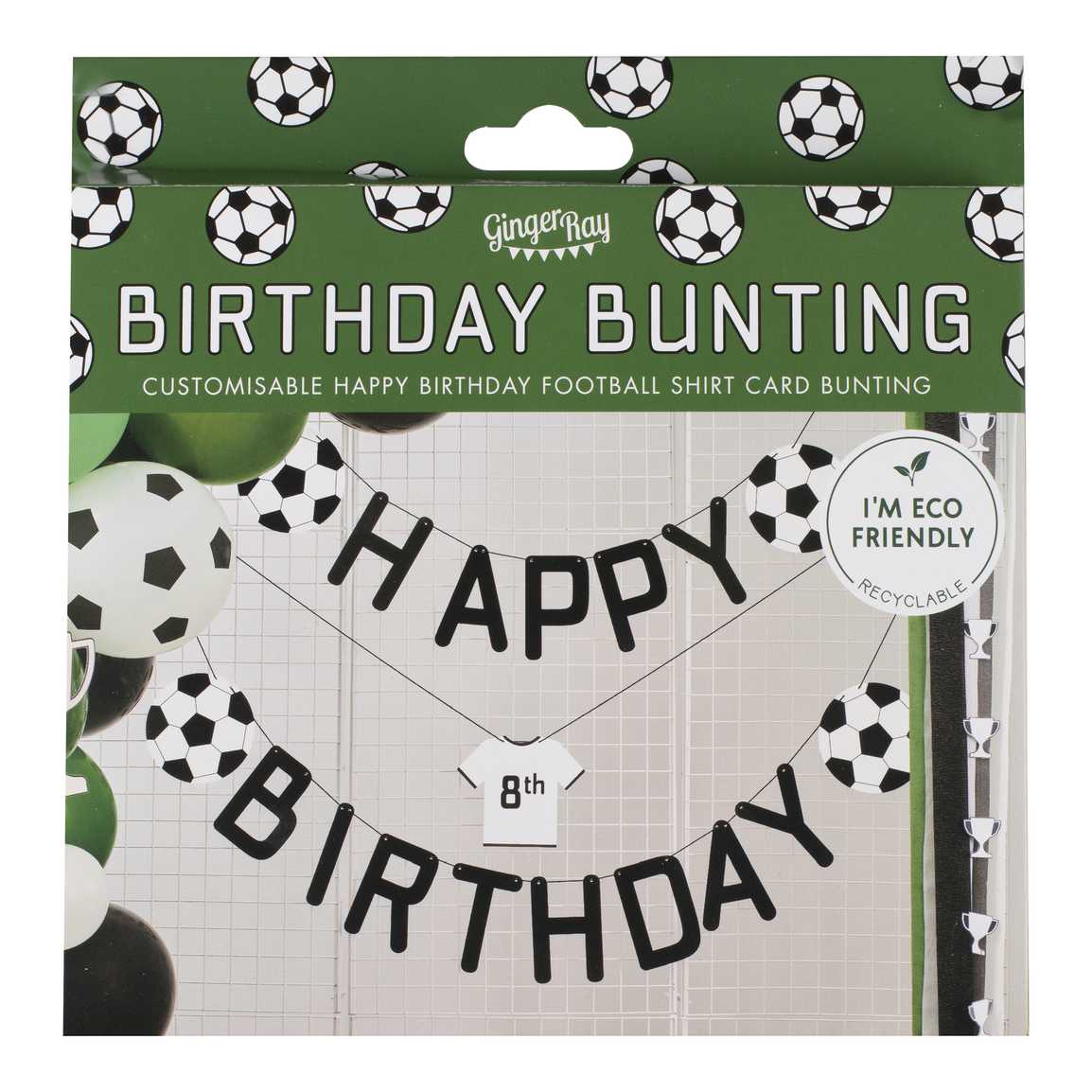 Customisable Happy Birthday Football Bunting