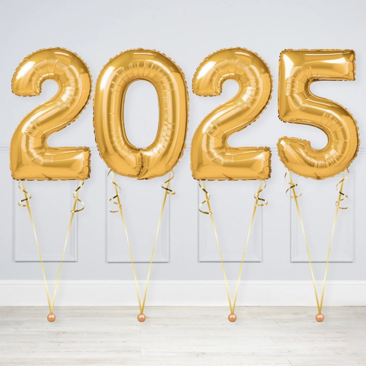 Foil balloons with helium 2025 gold