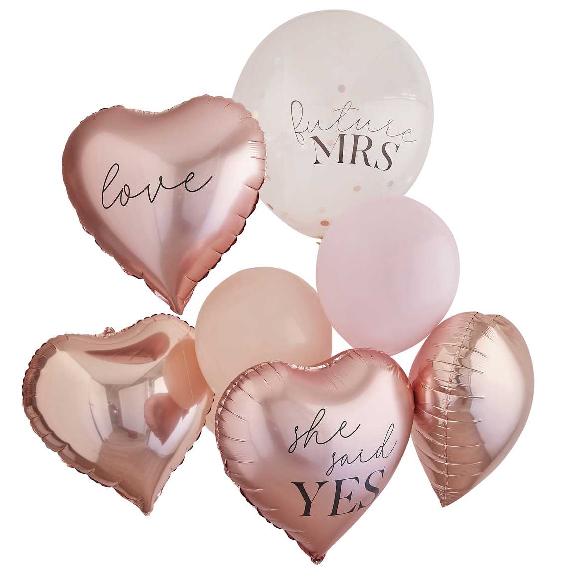 Rose Gold Hen Party Balloons Bundle