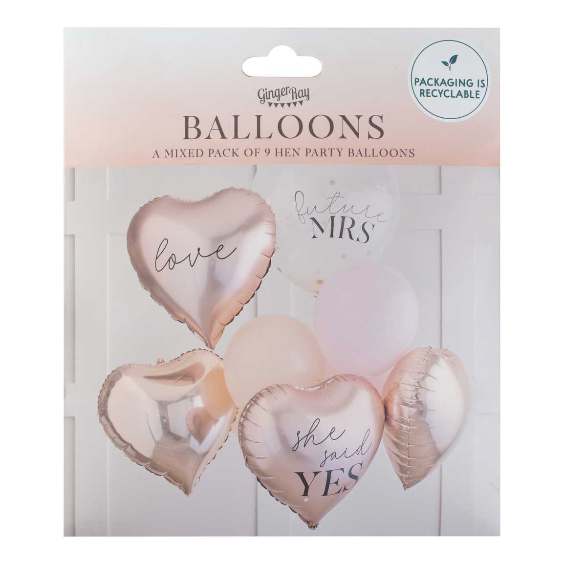 Rose Gold Hen Party Balloons Bundle