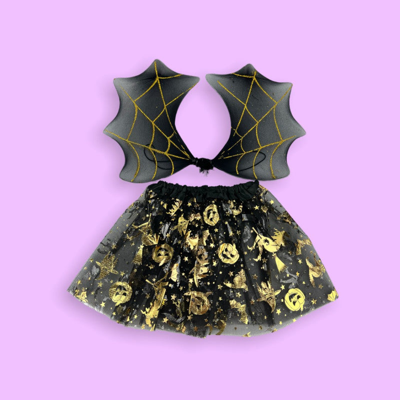 Kit 2 pieces Halloween - tutu and wings