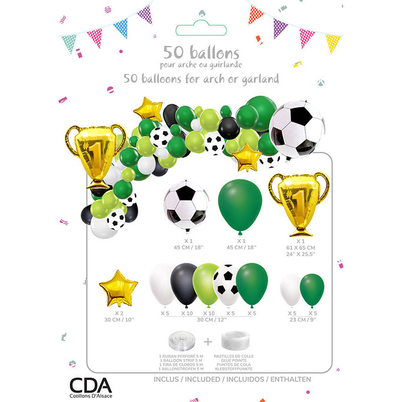 Kit 50 ballons FOOTBALL avec accessoires 