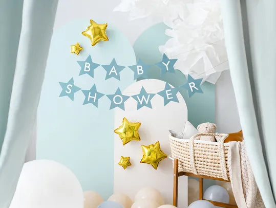 Banner Baby shower, 290x16.5 cm, light blue