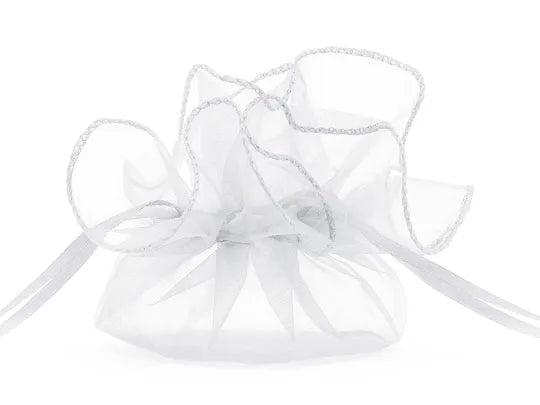 Pochettes en organza, blanc, 25cm