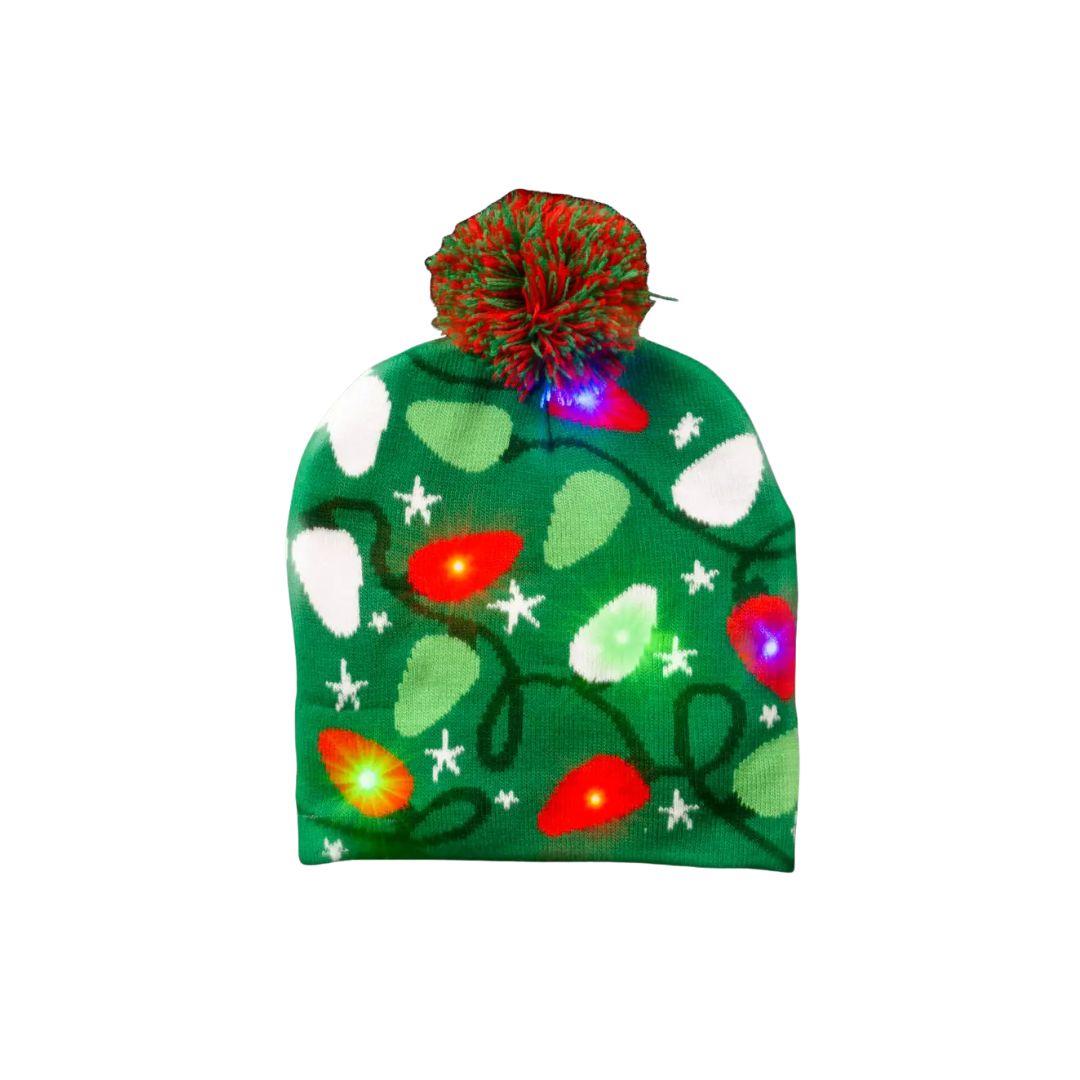 Christmas Bulb Light-up Beanie Hat