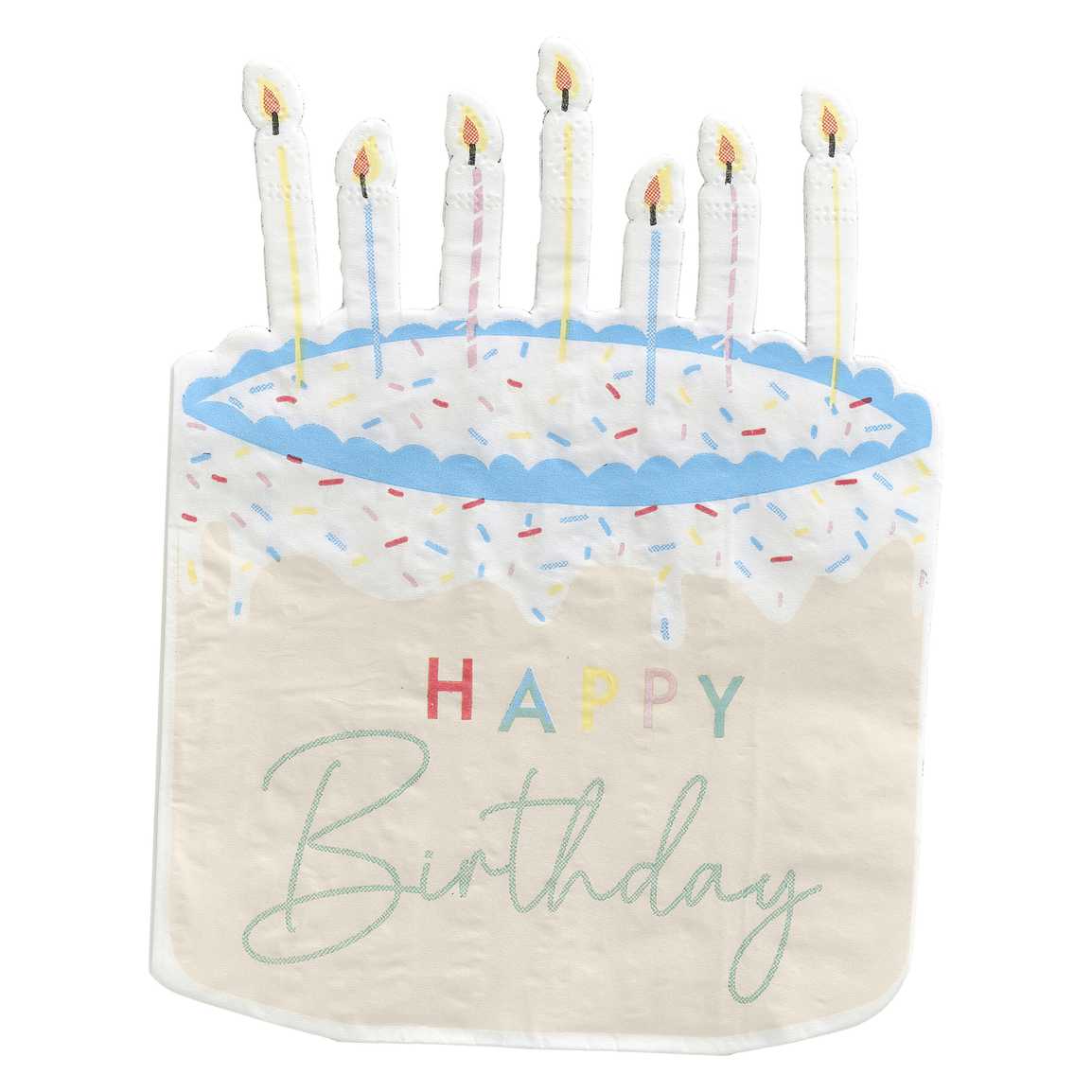 Cake Shaped Happy Birthday Paper Napkins