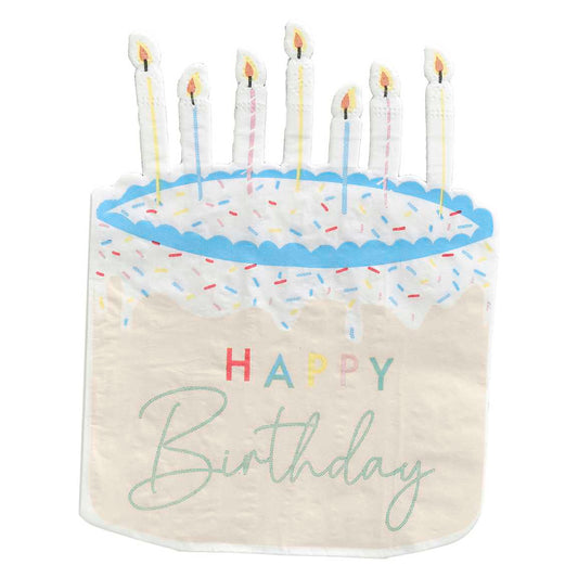 Cake Shaped Happy Birthday Paper Napkins