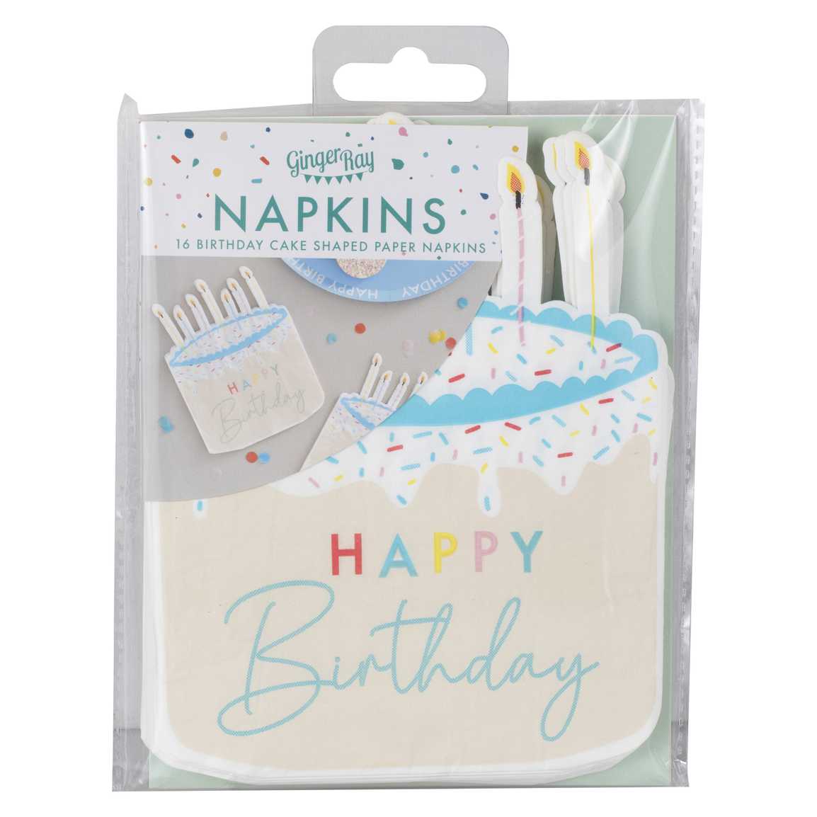 Cake Shaped Happy Birthday Paper Napkins