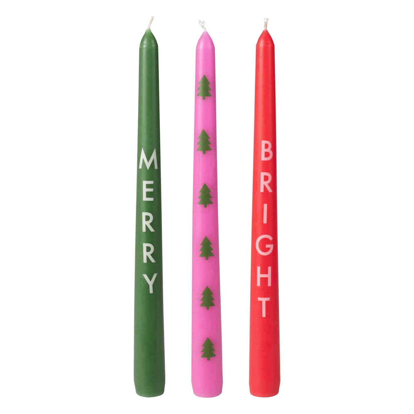 Merry and Bright Christmas Dinner Candles