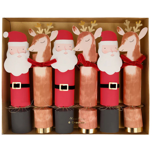 Large Santa Claus and Reindeer Christmas Crackers