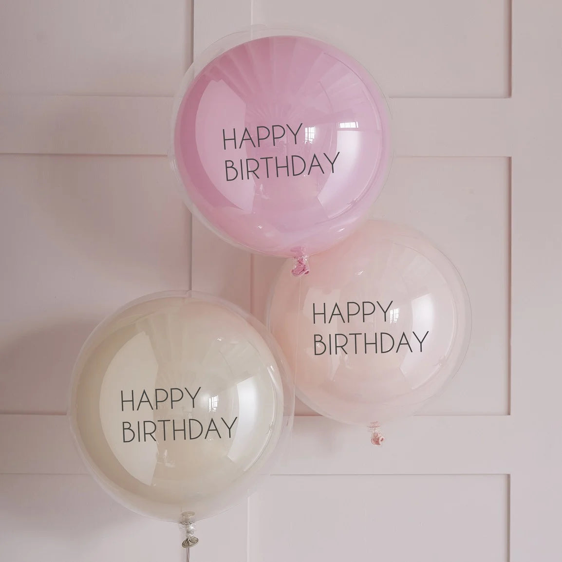 Pink Double Layered Happy Birthday Balloon Bundle