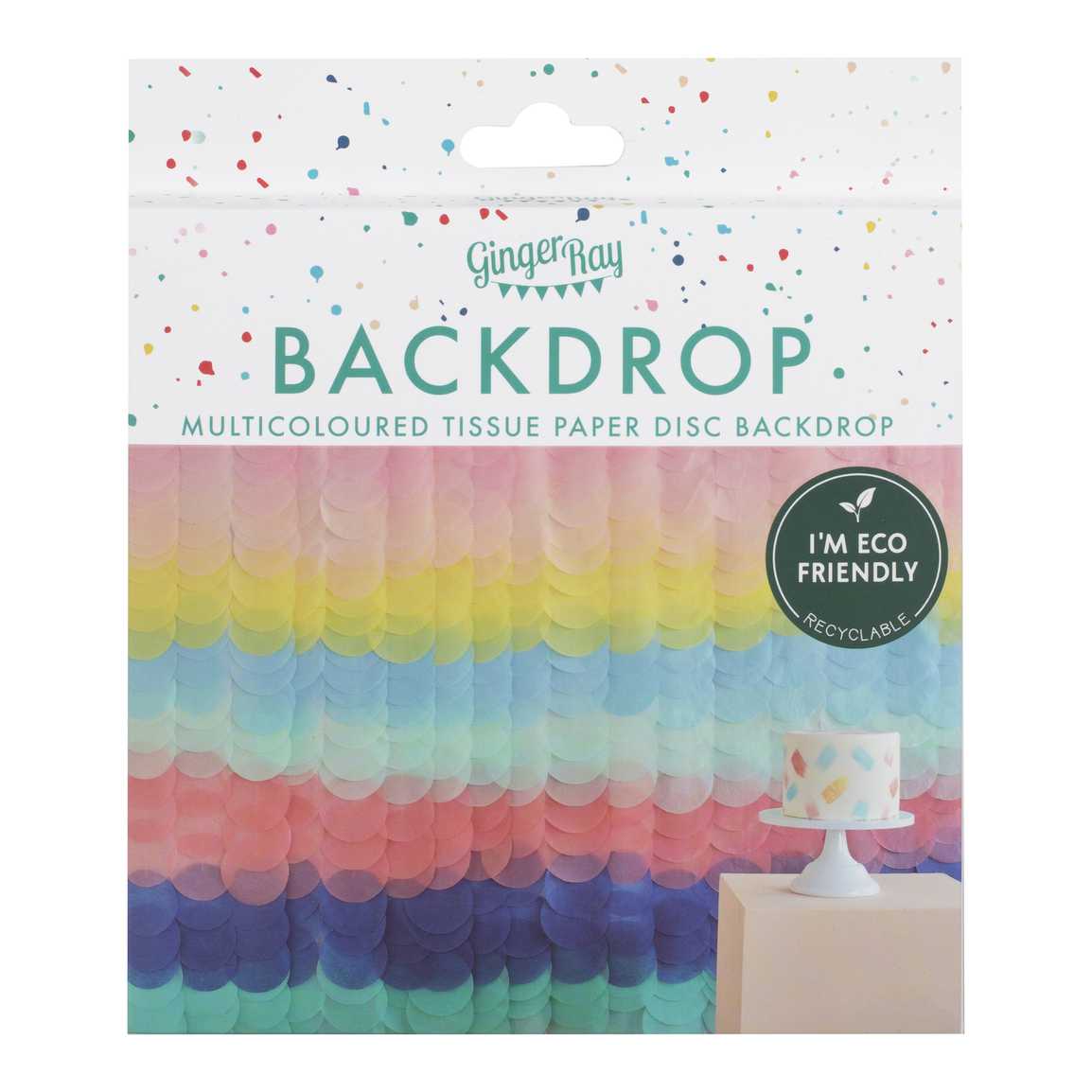 Rainbow Tissue Paper Disc Party Backdrop