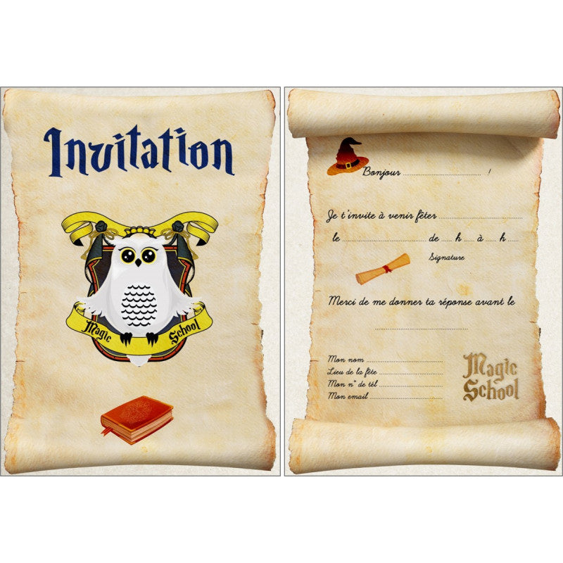 Invitations École de Magie X8