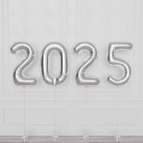 Foil balloons with helium 2025 silver