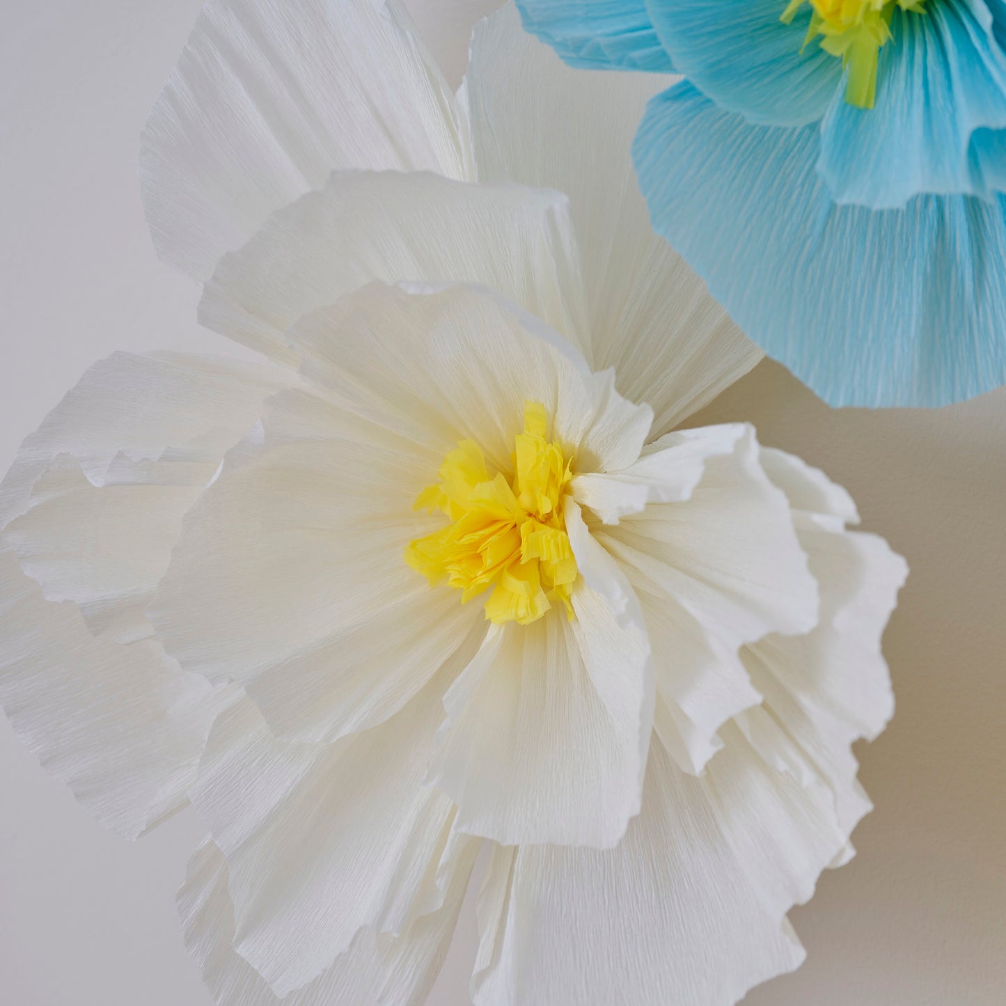 Floral decoration made of tissue paper