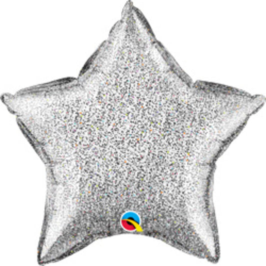 Star Foil Balloon Silver Glittergraphic