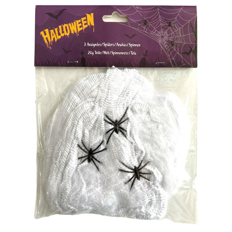 Spider web  Halloween 20gr. 3 Spiders